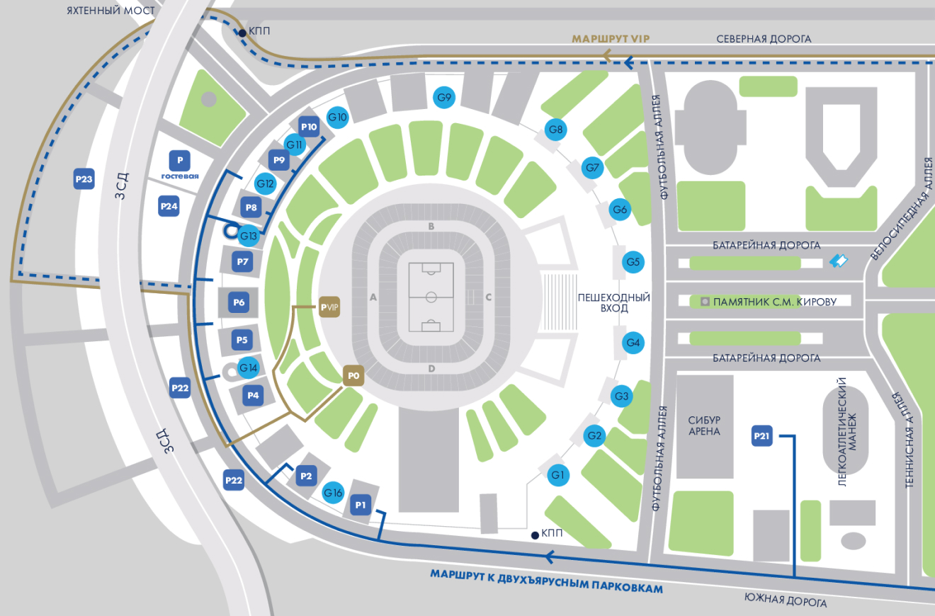 Схема стадиона Газпром Арена